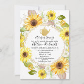 Invitation Tournesols baby shower de thé (Devant)