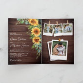 Invitation Tournesols Bois d'Eucalyptus Code QR Mariage (Intérieur)