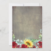 Invitation Tournesols Bourgogne Rouge Rustique Automne Gradua (Dos)