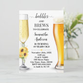 Invitation Tournesols bulles et brasse Anniversaire (Debout devant)