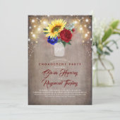 Invitation Tournesols - Burgundy Navy Blue Engagement Party (Debout devant)
