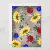 Invitation Tournesols - Burgundy Navy Blue Engagement Party (Dos)