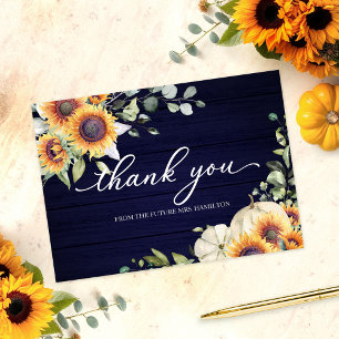 Invitation Tournesols Citrouille Remerciement Mariage Automna