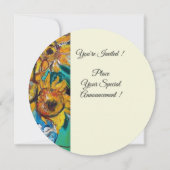 INVITATION TOURNESOLS DANS UNE FÊTE D'ÉTÉ TURQUOISE BLEU INVI (Dos)