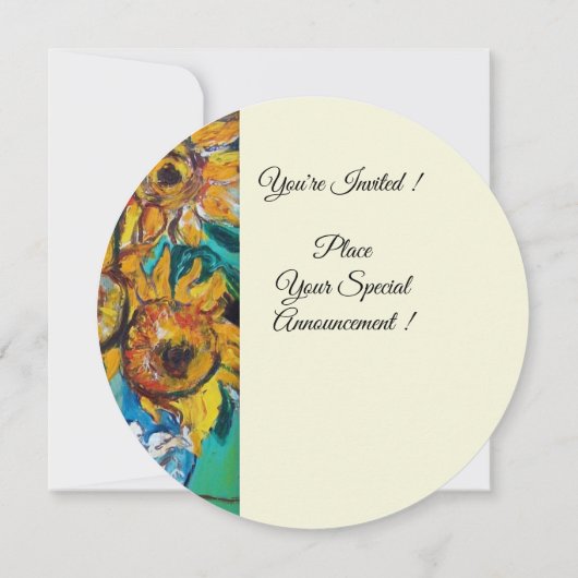 INVITATION TOURNESOLS DANS UNE FÊTE D'ÉTÉ TURQUOISE BLEU INVI (Dos)