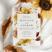 Invitation Tournesols d'automne rustique et Mariage Fleur sau