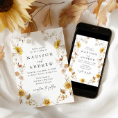 Invitation Tournesols d'automne rustique et Mariage Fleur sau