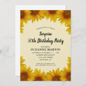 Invitation Tournesols d'automne | Surprise 50e fête d'anniver (Devant / Derrière)