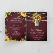 Invitation Tournesols de Bourgogne Pot Mason Code QR Mariage (Intérieur)