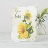 Invitation Tournesols de jardin pour anniversaire de mariage  (Debout devant)