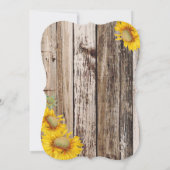 Invitation Tournesols de pays et anniversaire en bois (Dos)