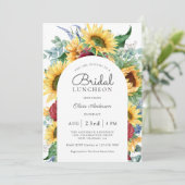 Invitation Tournesols Déjeuner Floral de Mariage d'Automne (Debout devant)