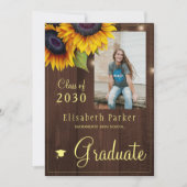 Invitation Tournesols d'or Fête de graduation collage photo I (Devant)