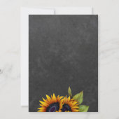 Invitation Tournesols d'or fête de graduation rustique chic (Dos)