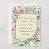 Invitation Tournesols élégants & Hydrangeas bleues (Dos)