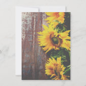 Invitation Tournesols en bois rustique Enregistrer la date Ma (Dos)