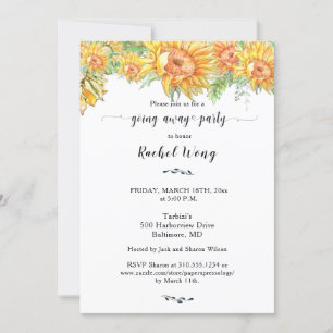 Invitation Tournesols En route Vers L'Écart Photo Du Parti