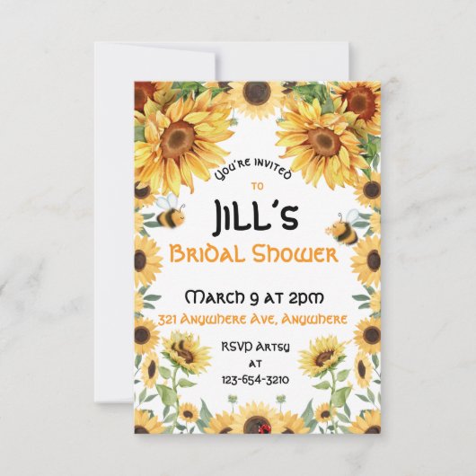 Invitation Tournesols et bourdons (Devant)