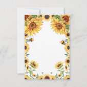 Invitation Tournesols et bourdons (Dos)