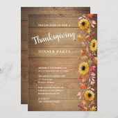 Invitation tournesols et feuilles (Devant / Derrière)