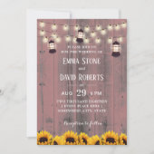 Invitation Tournesols et lanternes rustiques Mariage de grang (Devant)