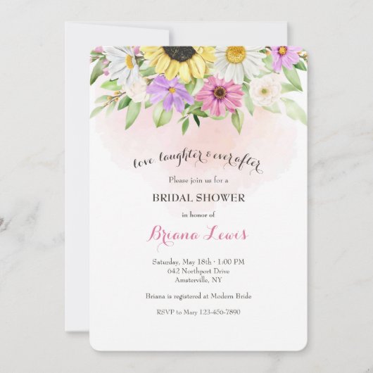 Invitation Tournesols et Marguerites (Devant)