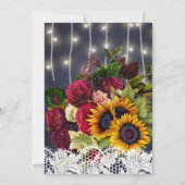 Invitation Tournesols et rose hiver rustique mariage de la ma (Dos)