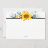 Invitation Tournesols et Roses (Dos)