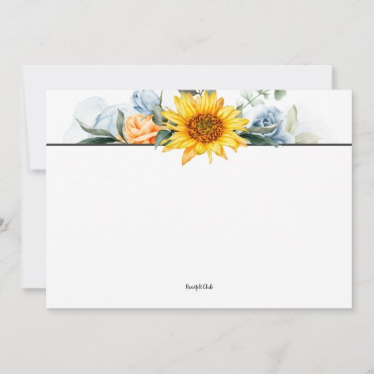 Invitation Tournesols et Roses (Dos)