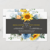 Invitation Tournesols et Roses (Devant / Derrière)