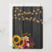 Invitation Tournesols et roses tombent changement de plans po (Dos)