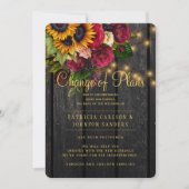 Invitation Tournesols et roses tombent changement de plans po (Devant)