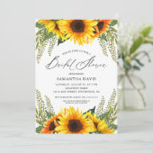 Invitation Tournesols et verts d'automne | Fête des mariées é (Debout devant)