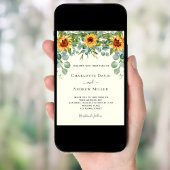 Invitation Tournesols eucalyptus verdure ivoire