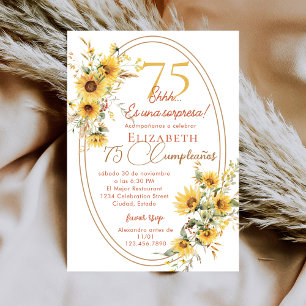 Invitation Tournesols Femmes Espagnoles Surprise 75e Annivers
