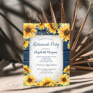 Invitation Tournesols,Guirlandes Lumineuses Bois Bleu Retrait