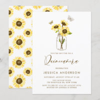 Tournesols jaunes dans un Mason Jar Quinceañera
