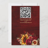 Invitation tournesols jaunes mariage de automne bordeaux (Dos)