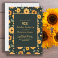 Tournesols jaunes Noir 90e Anniversaire