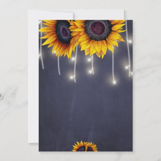 Invitation Tournesols lampes à cordes rustiques chic douche n (Dos)