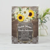 Invitation Tournesols & Marguerites Pot Mason Étincelle Chic  (Debout devant)