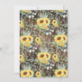 Invitation Tournesols occidentaux Avant de Couples Shower (Dos)