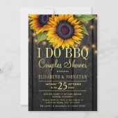 Invitation Tournesols or pays grange bois couples douche (Devant)