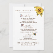 Invitation Tournesols Papillon Élégant Week-end de Enterremen (Dos)