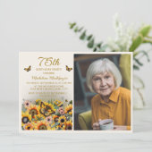 Invitation Tournesols papillons 75e anniversaire de la fête P (Debout devant)