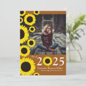 Invitation Tournesols Pays Rouille Orange Graduation (Debout devant)