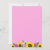 Invitation Tournesols Roses Roses Roses Douces Abeille Baby s (Dos)