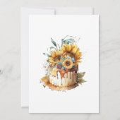 Invitation Tournesols Rustique fête d'anniversaire pour sa 60 (Dos)