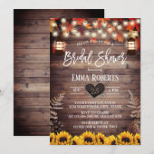 Invitation Tournesols Rustiques Automne & Fête des mariées La (Devant / Derrière)