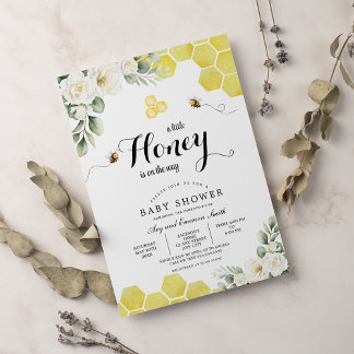 Invitation Tournesols rustiques Baby shower d'abeilles au mie